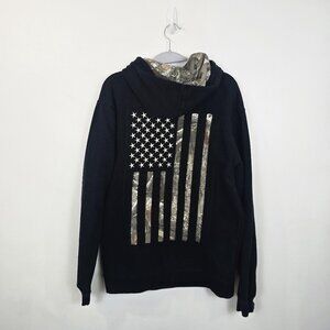 Buck Wear Black Camo American Flag Hoodie Men’s Medium